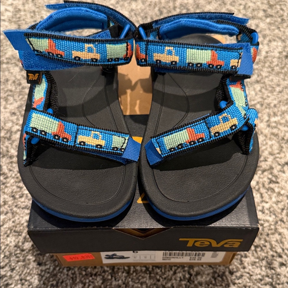 Teva Kids' Blue Sandals with Truck Design SZ6